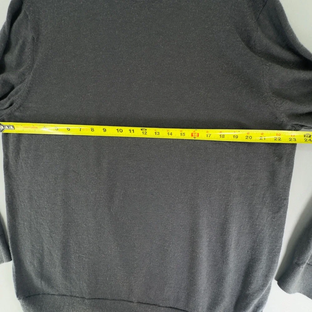 Banana Republic Mens XXL Charcoal Gray Merino Wool Crewneck Pullover Sweater